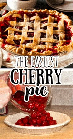 The Easiest Cherry Pie Ever - Easy Thanksgiving Recipes Simple Cherry Pie, Easy Cherry Pie Recipe, Cherry Pie Filling Recipes Easy, Best Cherry Pie Recipe, Best Cherry Pie, Cherry Pie Recipe Easy, Easy Cherry Pie, Cherry Pie Filling Recipes, Homemade Cherry Pies