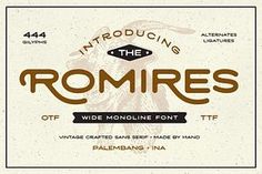 an old fashioned type of font that is used to spell the word romress