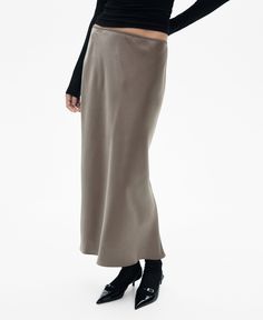 in stock Midi Satin Skirt, Dress Shirt And Tie, Tall Jeans, Sneaker Dress Shoes, Women Midi, Satin Skirt, Tommy Hilfiger Man, Designer Suits, Medium Brown