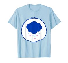 a blue t - shirt with an image of a cloud and rain coming out of it