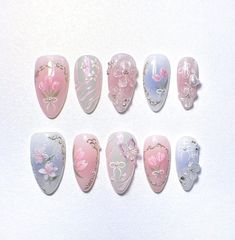 Cute nails with flowers Belle Nails, Kids Nail Designs, Match Design, Ig Highlights, Art Deco Nails, Hippie Nails, Lavender Nails, Beauty Nails Design