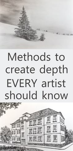 two pictures with the words, method to create depth every artist should know about it