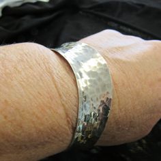 In Wonderful Condition, Signed And Stamped, This Pretty Bracelet Measures 2 5/8" X 2" And Has A 1" Opening And Is 3/4" Wide. Fits A Normal Size Wrist. Weighs 21.2 Grams. O2019-019 Made Jewelry, Pretty Bracelets, Hammered Silver, Silver Cuff Bracelet, Hand Made Jewelry, Silver Cuff, Womens Jewelry Bracelets, Cuff Bracelet, Hand Made