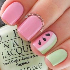 Mani Colors, Watermelon Nail Art, Watermelon Nails, Nail Photos, Nails For Kids, Cute Nail Art, Gel Nail Designs, Nail Art Summer, Nail Inspiration