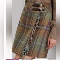 Absolutely Gorgeous Lauren Ralph Lauren Wool Plaid Fringe Trim Tweed Mini Skirt.Brand New.Size 10.Waist 17 Inches,Long 20 Inches Mini Wrap Skirt, Ralph Lauren Plaid, Kilt Skirt, Ralph Lauren Skirts, Wool Mini Skirt, Wrap Mini Skirt, Ralph Lauren Black Label, Tweed Mini Skirt, Ralph Lauren Women