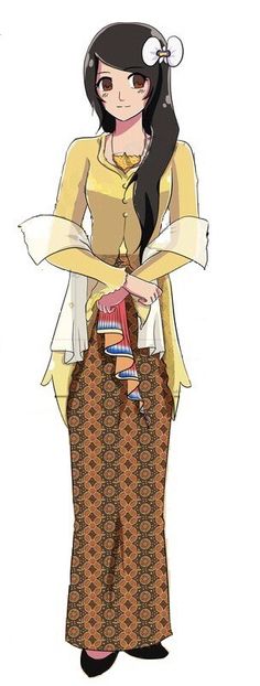 Indonesian Clothes, Traditional Outfits Indonesia, Anime Indonesian Art, Indonesian Outfit Traditional, Indonesian Traditional Clothes, Indonesian Clothing, Indonesian Heritage, Manga Poses, Middle Eastern Fashion