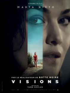 the poster for the film vision's starring in french and english, featuring a woman with blue eyes