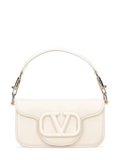 Height: 11cm Width: 20cm Depth: 5cm. Strap drop: 29/56cm. Handle drop: 10cm. Detachable metal chain strap can be worn single or doubled. Detachable top handle. Front flap closure. Logo detail Elegant Rectangular Shoulder Bag With Logo, Formal White Shoulder Bag With Logo, White Logo Shoulder Bag For Formal Occasions, Top Handle Shoulder Bag With Logo For Evening, Classic Evening Bags With Logo, Formal Logo Satchel Shoulder Bag, Formal Top Handle Bag With Logo, Elegant Crossbody Bag With Logo, Elegant Shoulder Bag With Logo