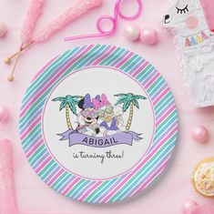 Minnie & Daisy Here's the Scoop Ice Cream Birthday Paper Plates Minnie And Daisy, Disposable Plates