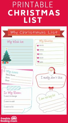 printable christmas list for kids