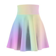 This adorable skater skirt with pastel rainbow print is the perfect addition to your spring and summer wardrobe! Made from high-quality materials, this skirt features a lovely pastel rainbow print that adds a touch of femininity to any outfit. Whether you're headed to a picnic in the park or a day out with friends, this flirty skirt is sure to turn heads and make you feel fabulous. Pair it with a cute crop top and sandals for a trendy and effortless look that is perfect for any occasion. Add thi Aop Print, Pastel Skirt, Cute Flirty, Rainbow Skirt, Pretty Prom Dresses, Cute Crop Tops, Rainbow Print, Feminine Design, Flower Child