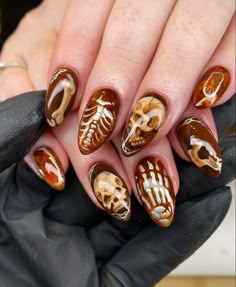 Ongles Goth, Biab Nails, Skull Nails, Goth Nails, Grunge Nails, Painted Nail Art, Nails Gel, Dream Nails, Funky Nails