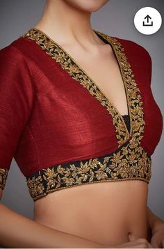 Ritu Kumar Blouse Designs, Blouse V Neck Designs Latest, Blouse Neck Patterns Indian, Saree Blouses Designs Latest, Latest Blouse Pattern For Silk Saree, Blouses For Women Saree, Stylish Blouse Design Unique, V Neck Blouse Indian, V Neck Saree Blouse