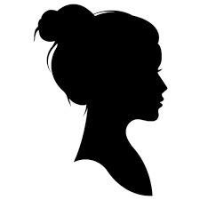 the silhouette of a woman's head in profile