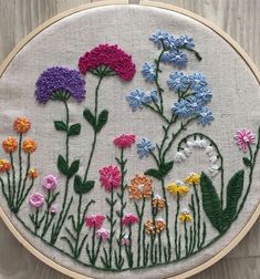 a close up of a embroidery on a hoop