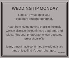 a sign that says wedding tip monday