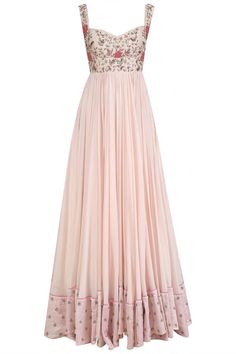 Anarkali Inspiration, Dress With Converse, Indian Outfits Lehenga, Peach Colour, Embroidered Anarkali, Crepe Gown, Indian Gowns Dresses, Anarkali Gown, Kurti Designs Party Wear