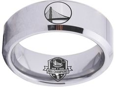 Golden State Warriors Ring #goldenstate #warriors #nba #championshipring #logo #ring #basketball #mensring #new #weddingring #anniversary #gift #giftidea Made of HIGH-QUALITY Jewelry Grade Tungsten Carbide Resistant to normal wear and tear, scratching, fading, corrosion, and deformation Precision Laser engraving - Logos will not rub off 8mm width comfort band Unisex New FREE Shipping Warriors Ring, Ring Basketball, Nba Rings, Green Wedding Rings, Golden State Warriors Logo, Warrior Ring, Ring Logo, Championship Rings, Wedding Ring Sizes