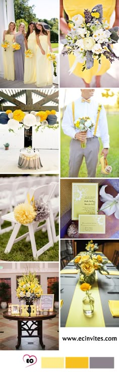 yellow and gray wedding color scheme