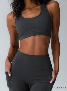 Lasaky - Grey Energized Fitness Clothing Top for Women Black Top Design, Womens Activewear Tops, Lady Grey, Womens Workout Outfits, Loungewear Sets, Top For Women, Casual Tank Tops, Active Women, Womens Activewear