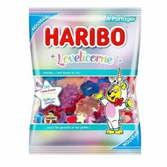 a bag of harbo lollipops on a white background