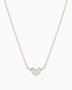 Diamond and White Sapphire Amara Trio Necklace 3 Stone Necklace, Timeless Necklace, Earrings Stacking, Trio Necklace, Necklaces Diamond, Solid Gold Necklace, Diamond Necklaces, 14k Gold Necklace, Mix Style