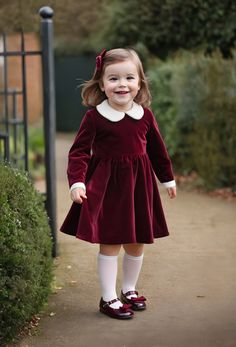 Toddler Clothes Patterns, Toddler Formal Dresses, Girls Velvet Dress, Kids Christmas Dress, Sew And Sell, Toddler Dress Patterns, Dresses To Sew, Toddler Christmas Dress, Kids Dress Collection