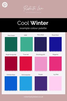 Winter Colour Analysis, True Winter Outfits, Winter Colour Palette, True Winter Palette, True Winter Color Palette, Winter Skin Tone, Cool Winter Color Palette, Deep Winter Palette, Deep Winter Colors