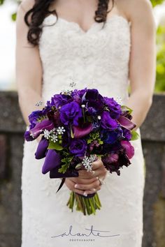 the brides bouquet seattle / melane benson floral design is purple and green