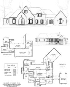 the floor plan and elevation plans for this house