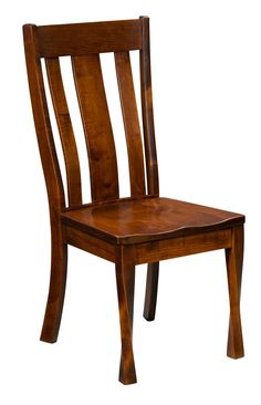 a wooden chair sitting on top of a white background