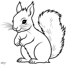 a cartoon squirrel sitting on its hind legs