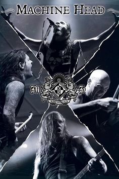 the poster for machine head's upcoming album, with an image of two men on stage