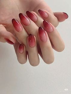 Red Ombre Nails, Unghie Sfumate, Nails Autumn, Anime Nails, Blush Nails, Ombre Nail Designs, Pretty Gel Nails, Soft Nails, Simple Nail