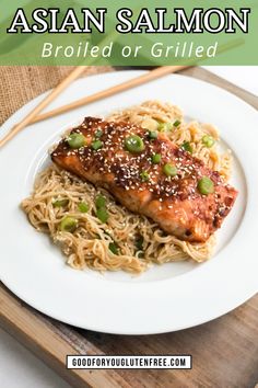 Fall Dinner Ideas. This Asian Salmon recipe includes a savory Asian fish marinade and instructions for how to either broil or grill the fish. Broiled Salmon Recipes, Asian Salmon Recipes, Gluten Free Asian Recipes, Asian Fish, Fall Dinner Ideas, Asian Salmon, Gf Dinner, Fish Marinade, Flaked Salmon