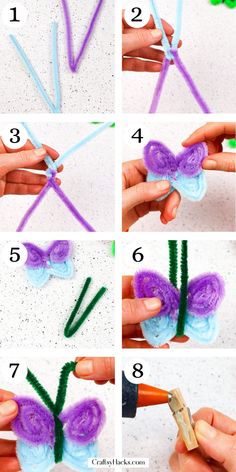 instructions to make an easy crochet butterfly