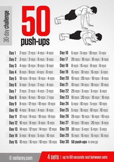 the 50 push ups workout poster is shown