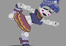 a cartoon character dressed as a clown dancing