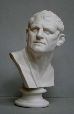 photo of plaster cast bust of man with head turned to his right and a sash on his right shoulder on a gray background Old Statues, Sketches Of Faces, Portrait Sculpture Faces, Greek Bust, Statue Head, Marble Bust, Ancient Greek Sculpture, Anatomy Sculpture, Classic Sculpture