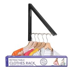 an image of clothes rack with hangers