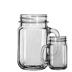 two glass jars with lids are shown side - by - side on a white background