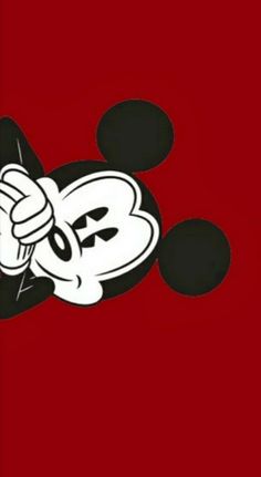 the mickey mouse wallpaper is red and black