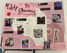 a scrapbook with pictures and words on it