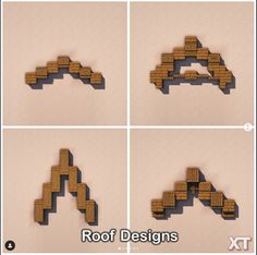 minecraft Types Of Minecraft Roofs, Minecraft Shapes Guide, Square Roof Minecraft, Spruce Block Palette Minecraft, Minecraft Roof Design Guide, Minecraft Suspended House, Roof Minecraft Design