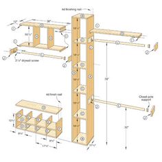 the plans for a diy bookcase are shown