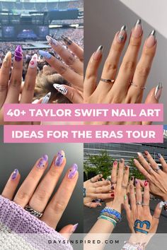 Concert Nails, Era Tour, Purple Nail Designs, Uk Tour, Easy Nails, Gray Nails, Winter Nail Art