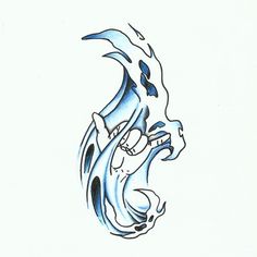 a drawing of a dragon with water splashing out of it's mouth