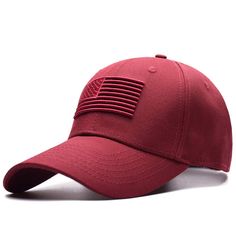 PRICES MAY VARY. Claret Red Flag Cap. 100% Polyester. High-quality Embroidered American Flag. Claret tactical hat. Brass buckle closure, one size fits more. USA Casual Baseball Cap, front is decorated with Black embroidered 3D American flag. Structured 6 panel. 6 sewn eyelets for ventilation. Low profile snapback dad hat. An essential addition to everyone’s all season wardrobe. It is great for everyday wear; great for any outdoor activities; a must have hat for any vacations. Authentic Uphily br Cool Baseball Caps, Tactical Hat, American Flag Hat, Flag Hat, Hip Hop Cap, Flag Embroidery, Look Retro, Men Baseball Cap, Black Snapback