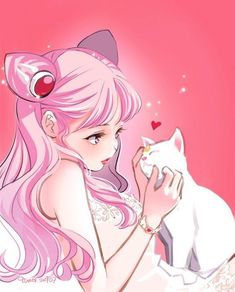 Cats Anime, An Anime, Pink Hair, A Girl, Screen, Hair