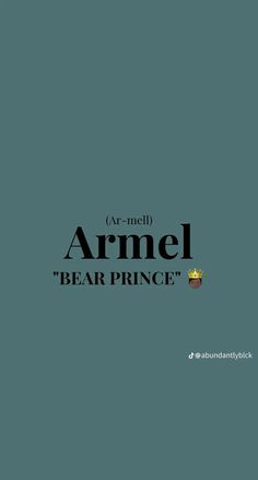 an advertisement for the bear prince is shown in black and white on a blue background